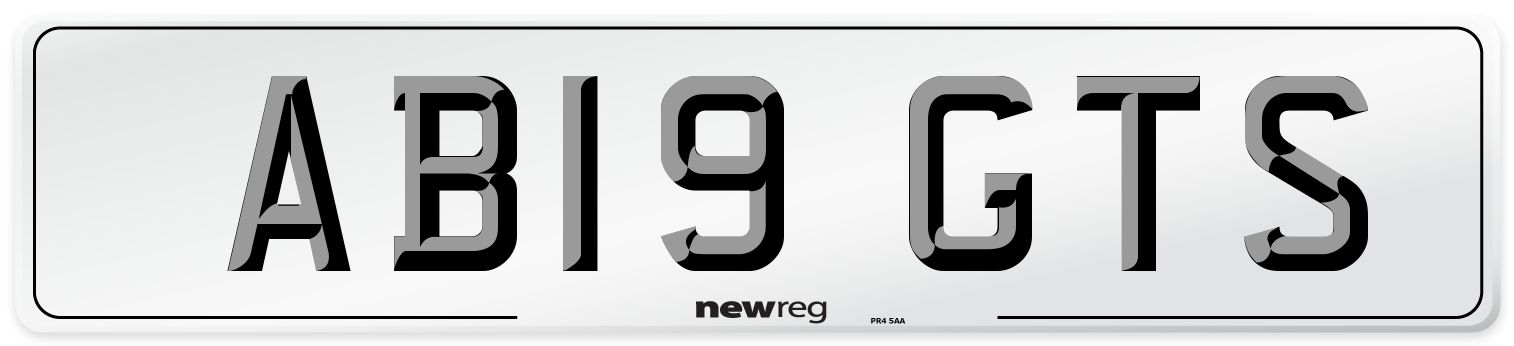 AB19 GTS Number Plate from New Reg